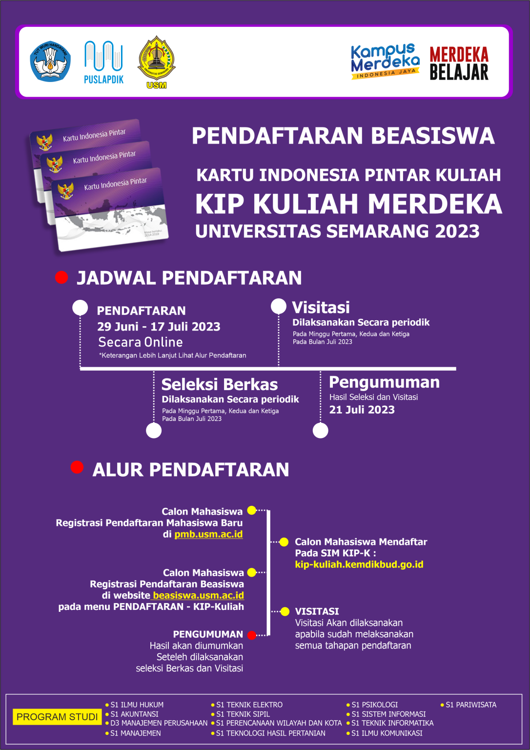 PENDAFTARAN BEASISWA KIP-KULIAH MERDEKA 2023 UNIVERSITAS SEMARANG ...